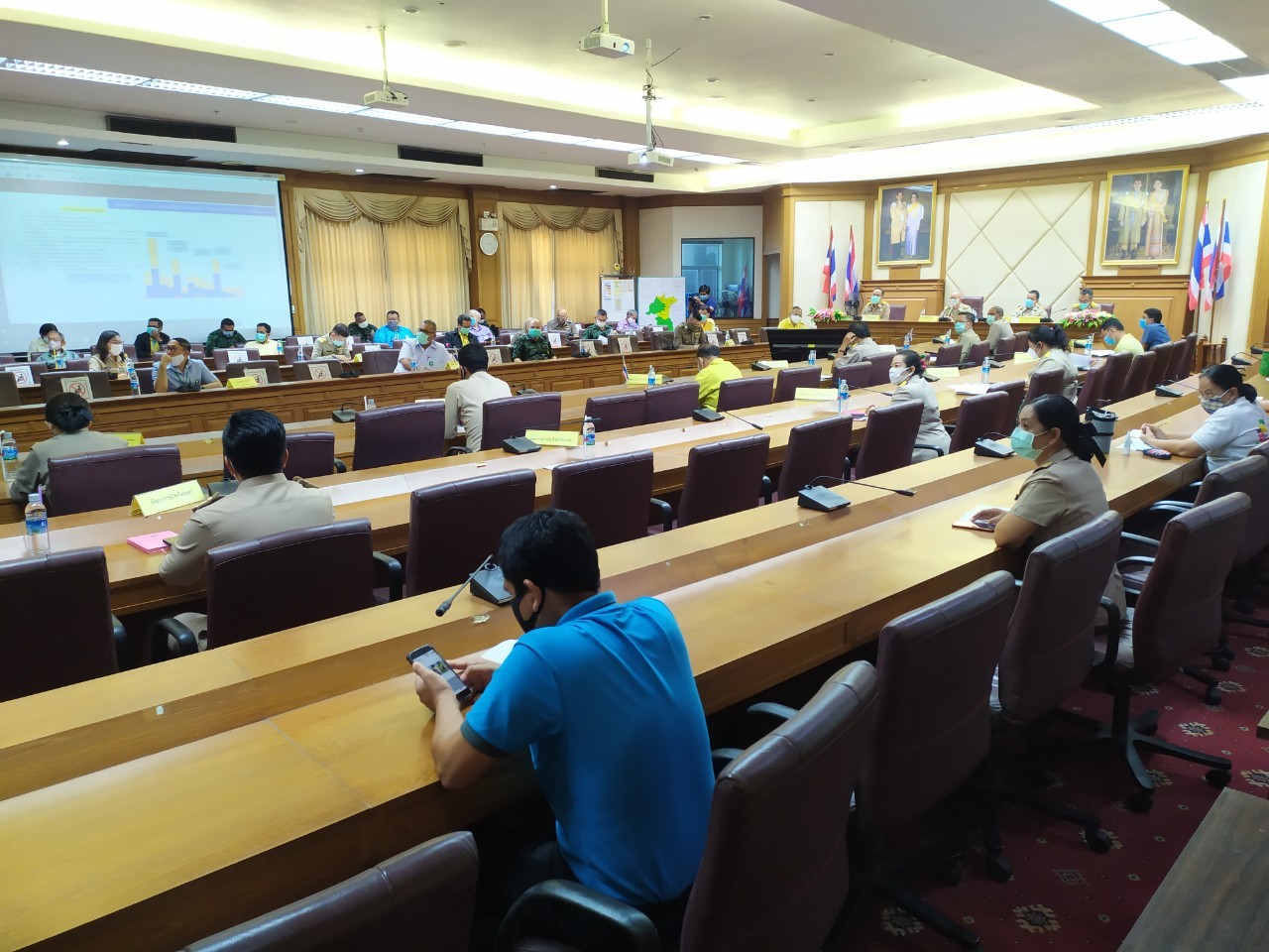 พจ.ยะลา ประชุมศูนย์เฝ้าระวังและป้องกันการแพร่ระบาดของโรคติดเชื้อ Covid 19