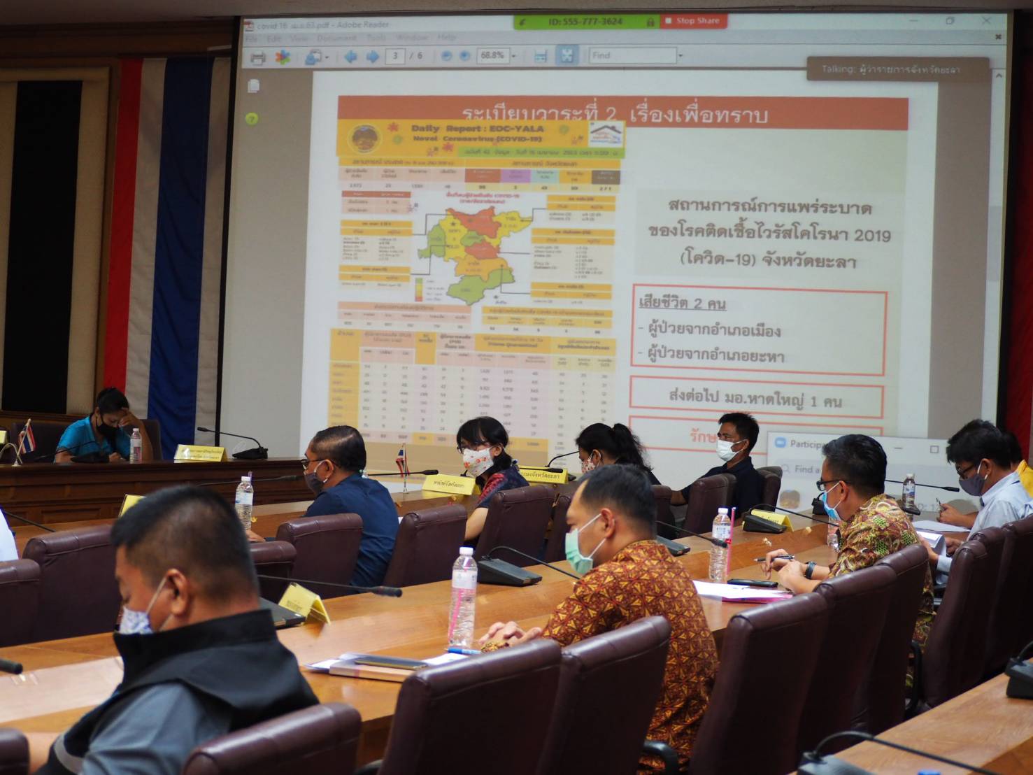พจ.ยะลา ร่วมประชุมเฝ้าระวัง โควิด – 19 ครั้งที่ 28
