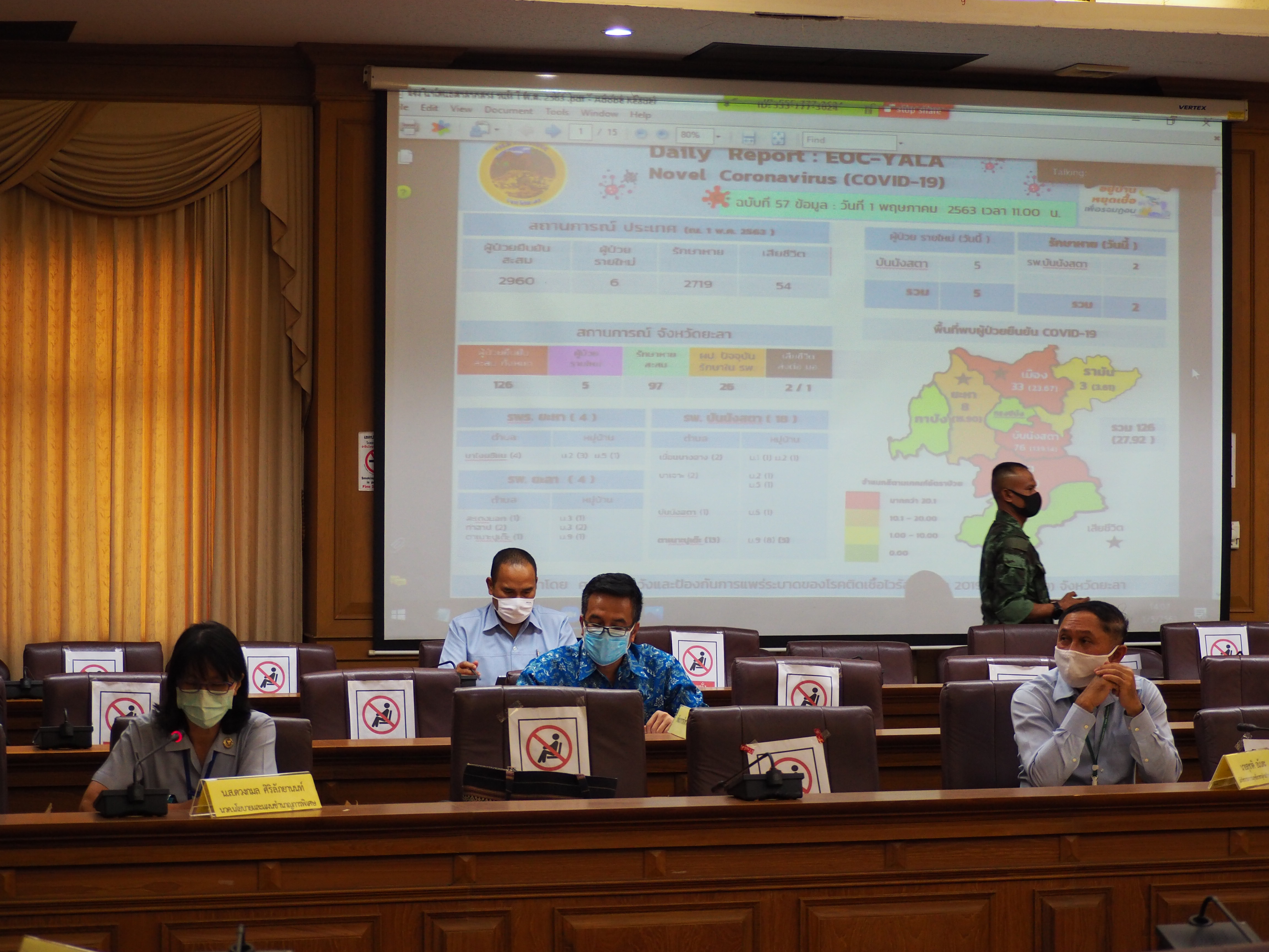 พจ.ยะลา ร่วมประชุมเฝ้าระวัง โควิด – 19 ครั้งที่ 43