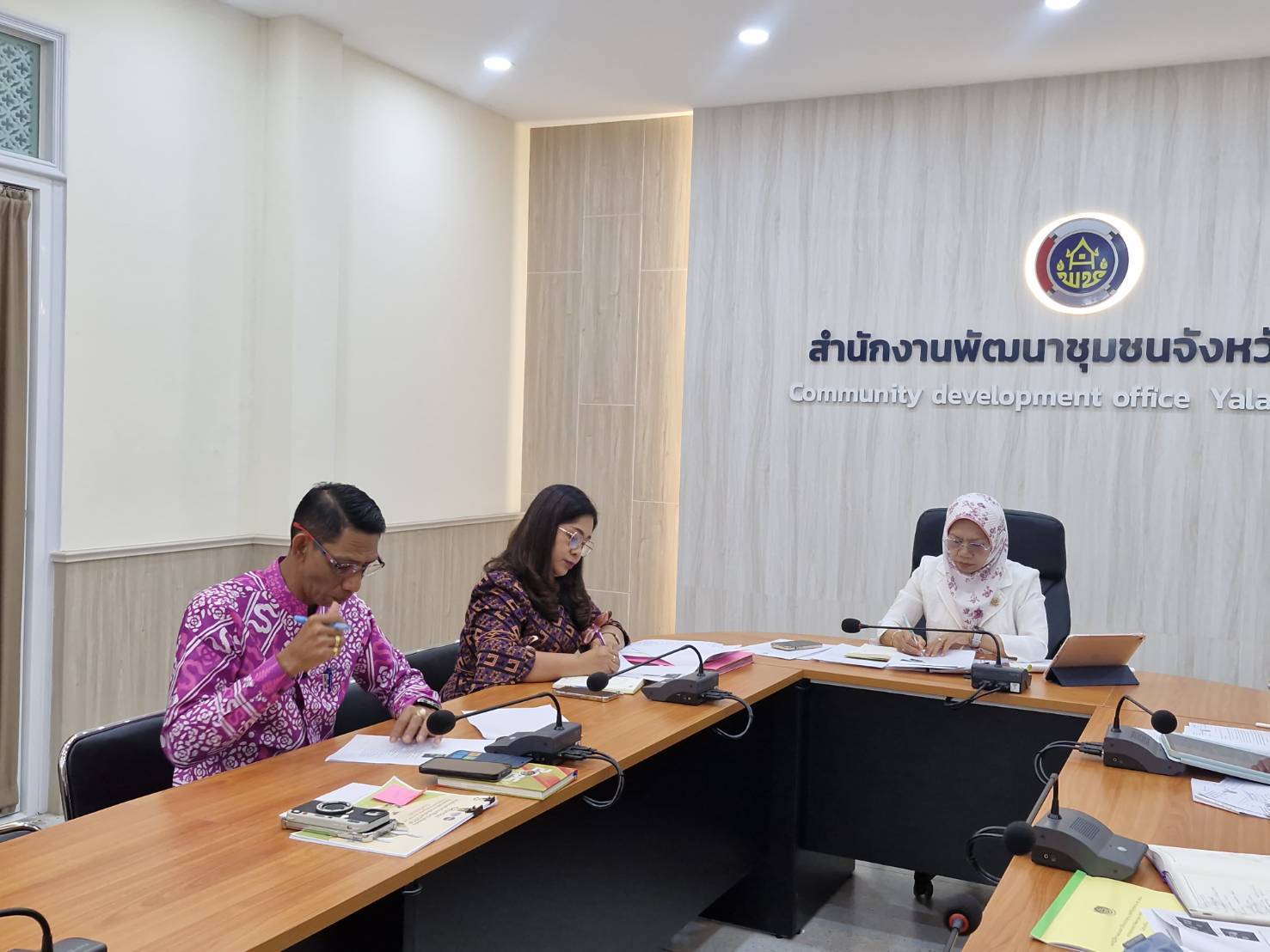 พช.ยะลา  ประชุมผู้บริหาร ผู้อำนวยการกลุ่มงาน สำนักงานพัฒนาชุมชนจังหวัดยะลา