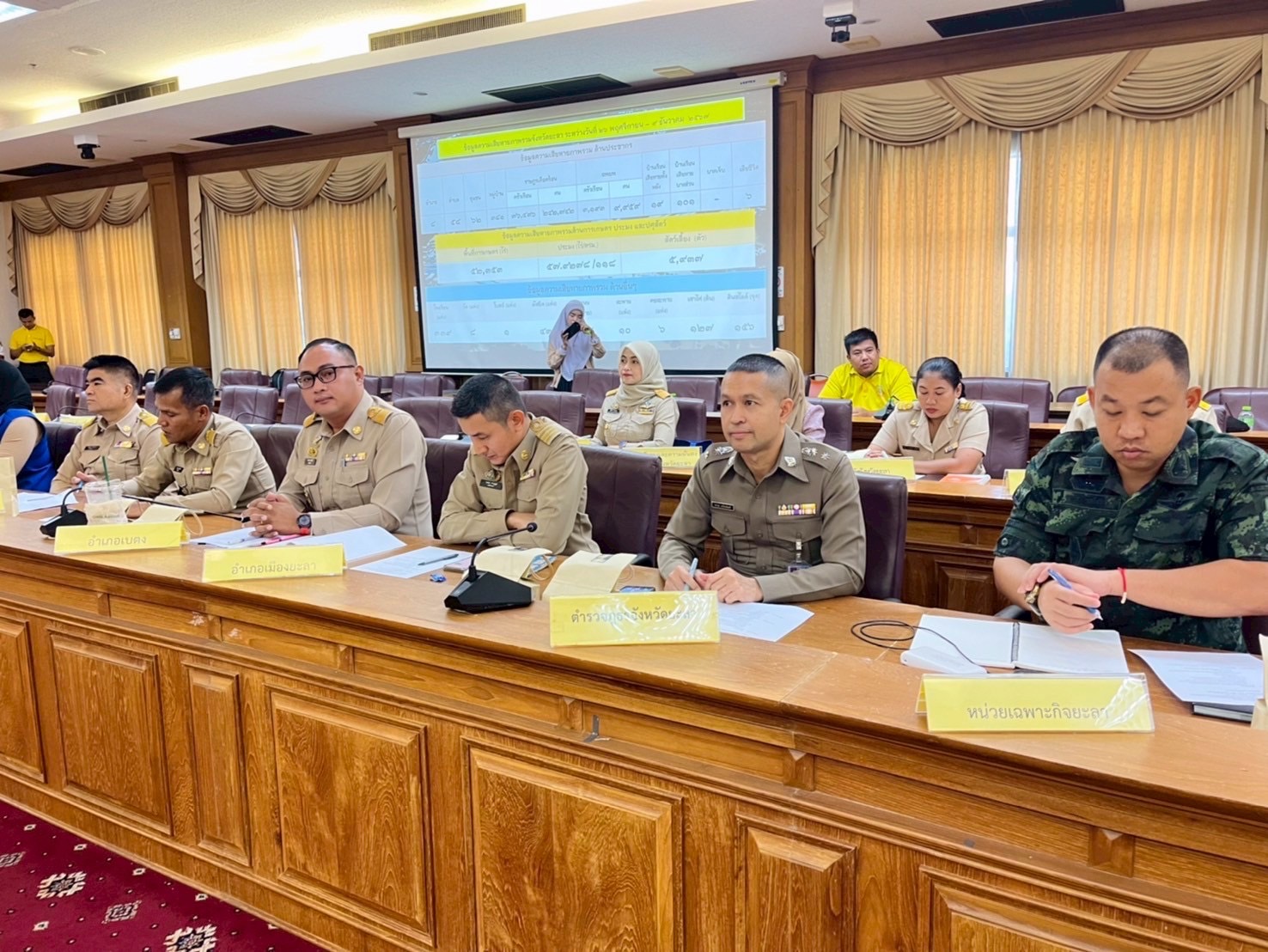 พช.ยะลา ร่วมประชุมเตรียมความพร้อมรับสถานการณ์อุทกภัยในช่วงฤดูฝนและการเตรียมการฝึกกองอำนวยการป้องกันและบรรเทาสาธารณภัยจังหวัดยะลา